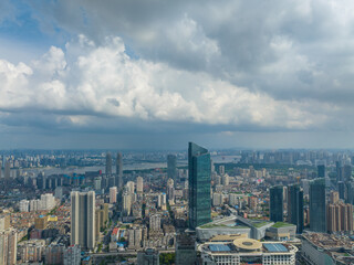 Fototapeta na wymiar Hubei Wuhan Summer Urban Skyline Aerial photography scenery