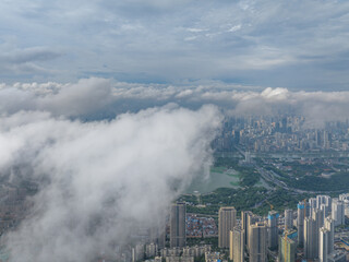 Hubei Wuhan Summer Urban Skyline Aerial photography scenery