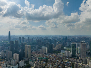 Fototapeta premium Hubei Wuhan Summer Urban Skyline Aerial photography scenery