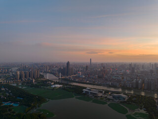 Hubei Wuhan Summer Urban Skyline Aerial photography scenery