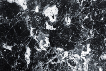 Black marble stone texture with white veins