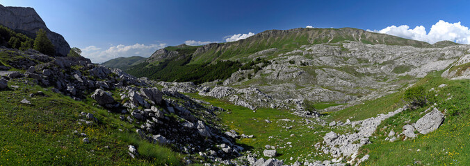 Fototapeta na wymiar Mountain range next to the Bukumirsko Lake (Montenegro) // Gebirgszug am Bukumirsko-See (Montenegro)