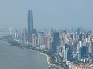 Hubei Wuhan Summer Urban Skyline Aerial photography scenery