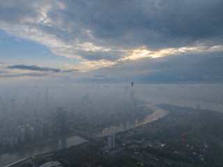 Obraz premium Hubei Wuhan Summer Urban Skyline Aerial photography scenery
