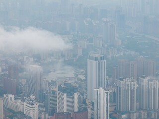 Hubei Wuhan Summer Urban Skyline Aerial photography scenery