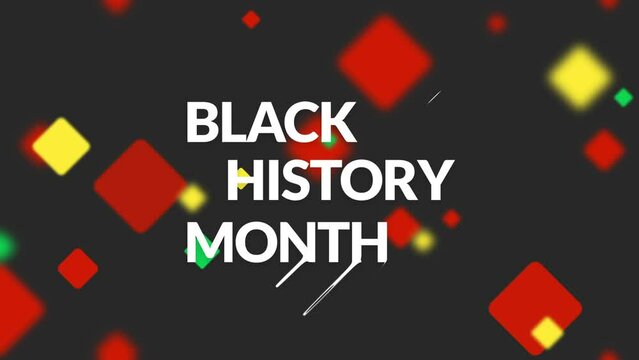 Black history month with Black history months colors and black background.