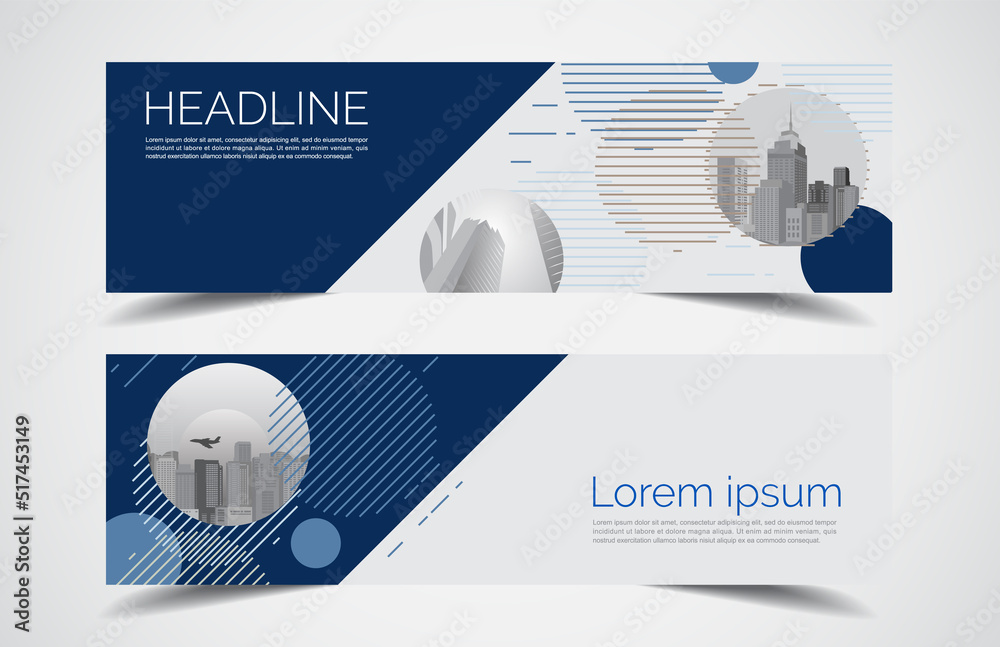 Wall mural set of modern design - vector web banners design background or header templates, horizontal advertis