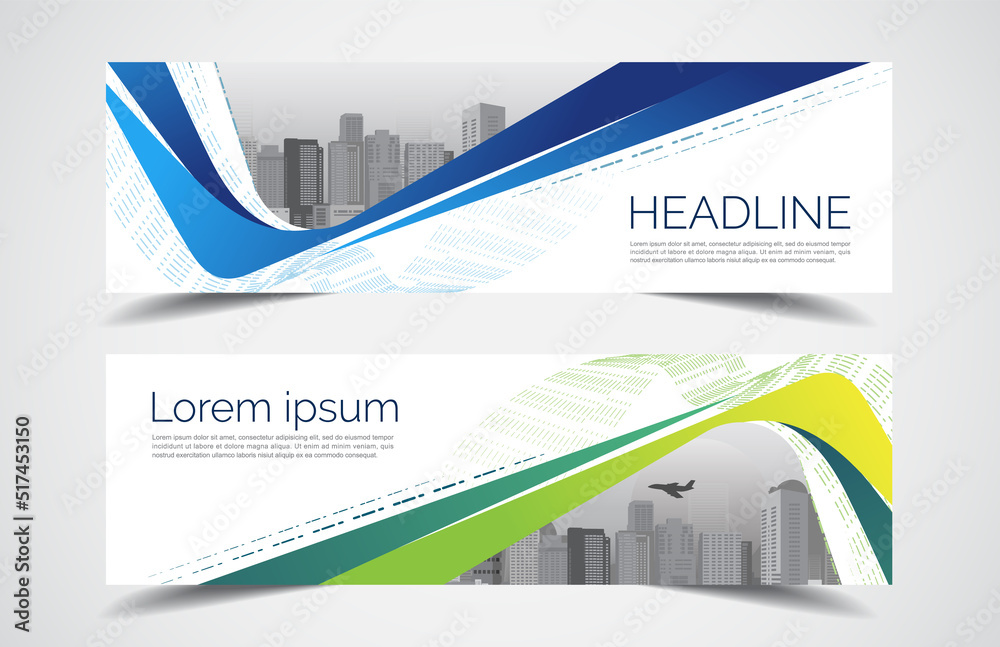 Wall mural set of modern design - vector web banners design background or header templates, horizontal advertis