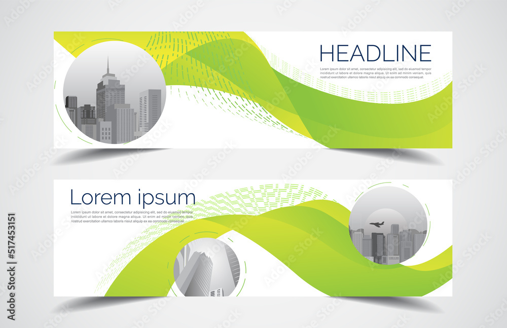 Wall mural set of modern design - vector web banners design background or header templates, horizontal advertis