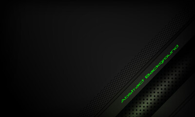 modern black background with green neon and overlap ornament