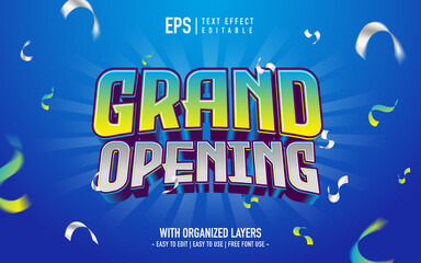 Grand opening text effect with ribbon