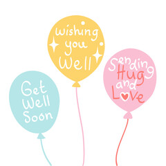 Get well soon balloon - hand drawn