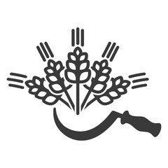 Harvesting grain crops icon isolated on white background.Vector illustration.