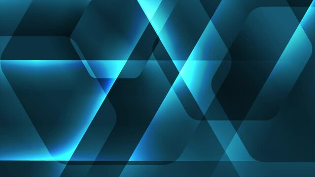 Hi-tech abstract futuristic background with glowing lines and hexagons. Seamless looping geometry motion design. Video animation Ultra HD 4K 3840x2160