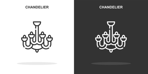chandelier line icon. Simple outline style.chandelier linear sign. Vector illustration isolated on white background. Editable stroke EPS 10