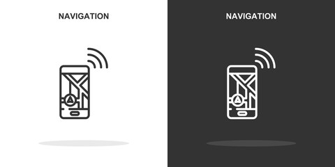 navigation line icon. Simple outline style.navigation linear sign. Vector illustration isolated on white background. Editable stroke EPS 10