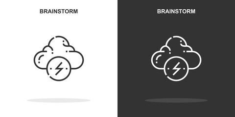 brainstorm line icon. Simple outline style.brainstorm linear sign. Vector illustration isolated on white background. Editable stroke EPS 10