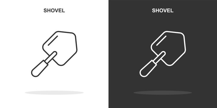 shovel line icon. Simple outline style.shovel linear sign. Vector illustration isolated on white background. Editable stroke EPS 10