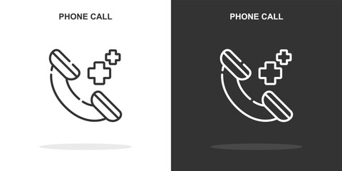 phone call line icon. Simple outline style.phone call linear sign. Vector illustration isolated on white background. Editable stroke EPS 10