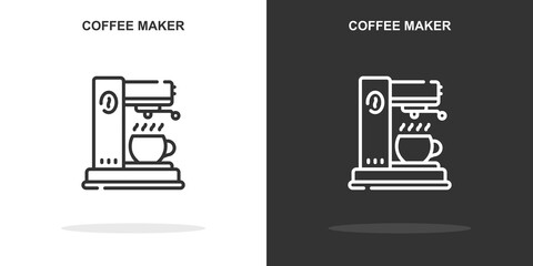 coffee maker line icon. Simple outline style.coffee maker linear sign. Vector illustration isolated on white background. Editable stroke EPS 10