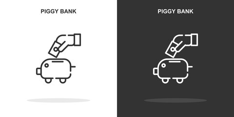 piggy bank line icon. Simple outline style.piggy bank linear sign. Vector illustration isolated on white background. Editable stroke EPS 10