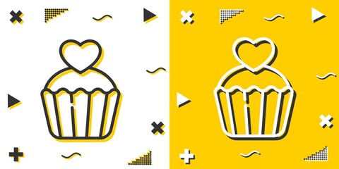 cupcake line icon. Simple outline style.cupcake linear sign. Vector illustration isolated on white background. Editable stroke EPS 10