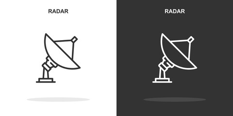 Fototapeta premium radar line icon. Simple outline style.radar linear sign. Vector illustration isolated on white background. Editable stroke EPS 10