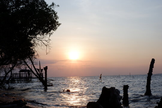 sunset on the beach