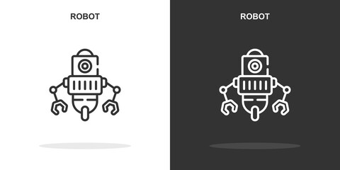 robot line icon. Simple outline style.robot linear sign. Vector illustration isolated on white background. Editable stroke EPS 10