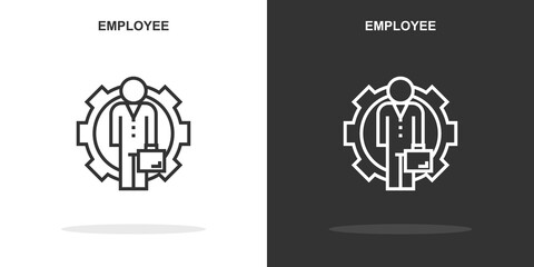 employee line icon. Simple outline style.employee linear sign. Vector illustration isolated on white background. Editable stroke EPS 10