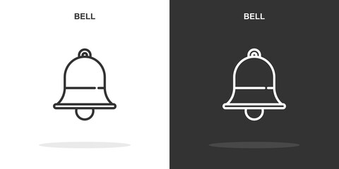 bell line icon. Simple outline style.bell linear sign. Vector illustration isolated on white background. Editable stroke EPS 10