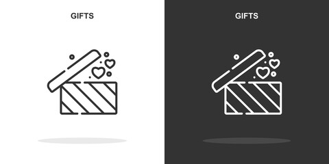 gifts line icon. Simple outline style.gifts linear sign. Vector illustration isolated on white background. Editable stroke EPS 10