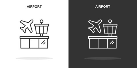 airport line icon. Simple outline style.airport linear sign. Vector illustration isolated on white background. Editable stroke EPS 10