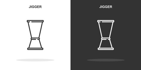 jigger line icon. Simple outline style.jigger linear sign. Vector illustration isolated on white background. Editable stroke EPS 10