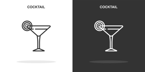 cocktail line icon. Simple outline style.cocktail linear sign. Vector illustration isolated on white background. Editable stroke EPS 10