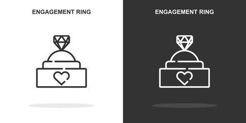 engagement ring line icon. Simple outline style.engagement ring linear sign. Vector illustration isolated on white background. Editable stroke EPS 10