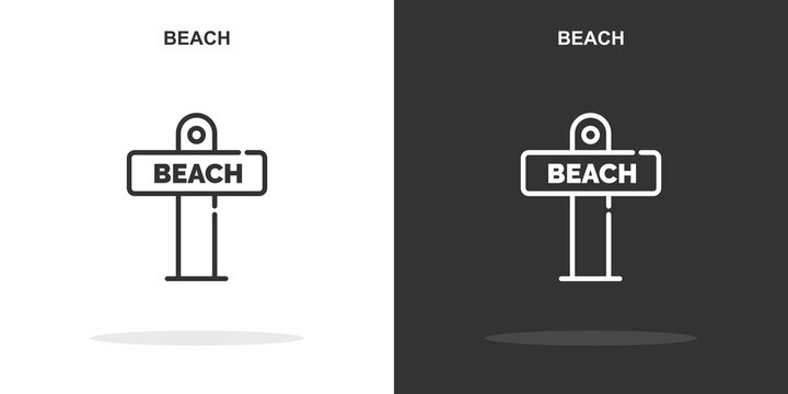 beach line icon. Simple outline style.beach linear sign. Vector illustration isolated on white background. Editable stroke EPS 10