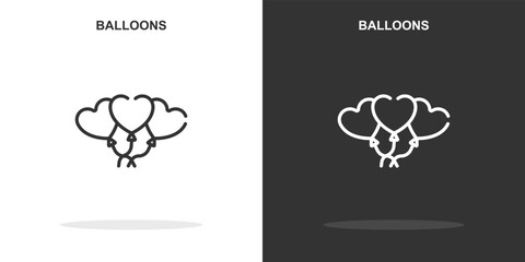 balloons line icon. Simple outline style.balloons linear sign. Vector illustration isolated on white background. Editable stroke EPS 10