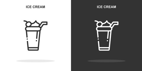 ice cream line icon. Simple outline style.ice cream linear sign. Vector illustration isolated on white background. Editable stroke EPS 10