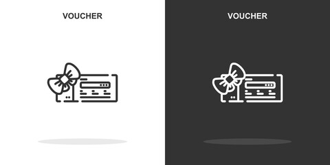 voucher line icon. Simple outline style.voucher linear sign. Vector illustration isolated on white background. Editable stroke EPS 10