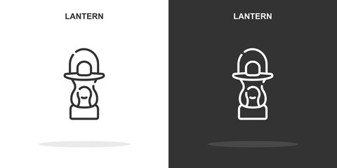 lantern line icon. Simple outline style.lantern linear sign. Vector illustration isolated on white background. Editable stroke EPS 10