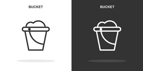 bucket line icon. Simple outline style.bucket linear sign. Vector illustration isolated on white background. Editable stroke EPS 10