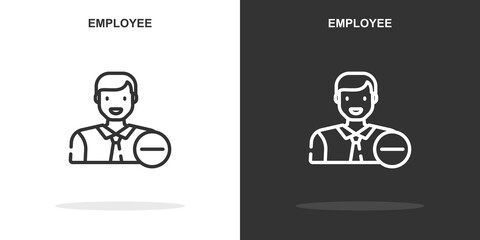 employee line icon. Simple outline style.employee linear sign. Vector illustration isolated on white background. Editable stroke EPS 10