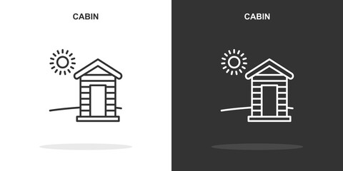 cabin line icon. Simple outline style.cabin linear sign. Vector illustration isolated on white background. Editable stroke EPS 10