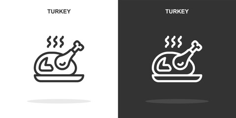 turkey line icon. Simple outline style.turkey linear sign. Vector illustration isolated on white background. Editable stroke EPS 10