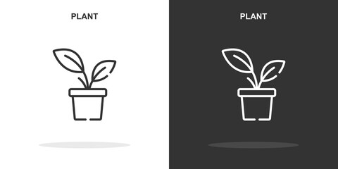 plant line icon. Simple outline style.plant linear sign. Vector illustration isolated on white background. Editable stroke EPS 10