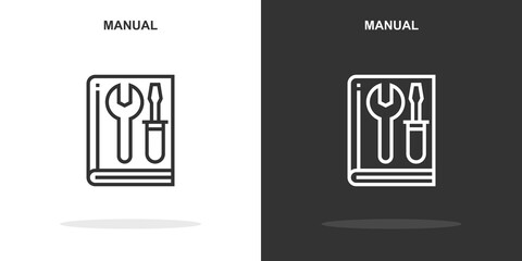 manual line icon. Simple outline style.manual linear sign. Vector illustration isolated on white background. Editable stroke EPS 10