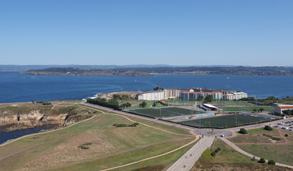 Fototapeta na wymiar Panoramic A Coruna city in Galicia district of Spain