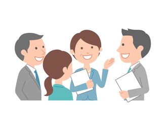 談笑するビジネスパーソン4　上司と部下