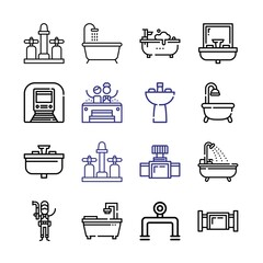 plumbing Icon Set with line icons. Modern Thin Line Style. Suitable for Web and Mobile Icon. Vector illustration EPS 10.